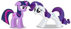 Size: 8463x3500 | Tagged: safe, artist:masterrottweiler, derpibooru import, rarity, twilight sparkle, pony, unicorn, twilight is not amused, unamused