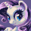 Size: 100x100 | Tagged: safe, artist:pix3m, rarity, pony, unicorn, bust, lowres, pixel art, portrait, solo