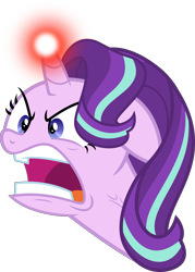 Size: 4197x5876 | Tagged: safe, artist:osipush, starlight glimmer, pony, unicorn, all bottled up, absurd resolution, angry, female, glowing horn, mare, open mouth, ragelight glimmer, simple background, transparent background, vector, yelling