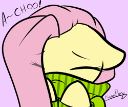 Size: 730x608 | Tagged: safe, artist:rainbowdrool, fluttershy, pegasus, pony, clothes, cute, sneezing, sweater, sweatershy