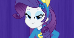 Size: 568x289 | Tagged: safe, rarity, equestria girls, equestria girls (movie), bedroom eyes, solo