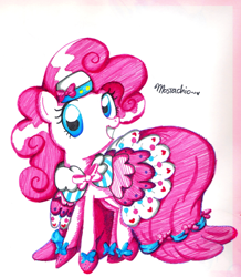 Size: 1024x1173 | Tagged: safe, artist:cosmicponye, pinkie pie, earth pony, pony, clothes, dress, gala dress