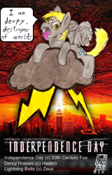 Size: 320x500 | Tagged: safe, artist:cb129, derpy hooves, pegasus, pony, female, id4, independence day (movie), mare, movie poster