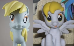 Size: 878x552 | Tagged: safe, derpy hooves, pegasus, pony, 3d print, comparison, face, female, figure, figurine, funko, hashbro, mare, shapeways, toy