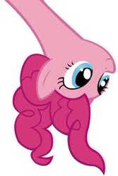 Size: 184x275 | Tagged: safe, pinkie pie, earth pony, pony, ceiling pony, female, mare, pink coat, pink mane, reaction image, solo