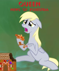 Size: 3506x4253 | Tagged: safe, artist:athos01, derpy hooves, pegasus, pony, album cover, female, gingerbread (food), mare, queen (band)