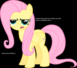 Size: 796x700 | Tagged: safe, fluttershy, pegasus, pony, annoyed, drama, female, mare, meta