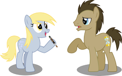 Size: 4955x3096 | Tagged: safe, artist:vector-brony, derpy hooves, doctor whooves, pegasus, pony, female, mare, simple background, sonic screwdriver, transparent background, vector, wingless