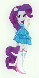 Size: 240x480 | Tagged: safe, rarity, equestria girls, equestria girls (movie), boots, bracelet, fall formal outfits, high heel boots, jewelry, ponytail, solo