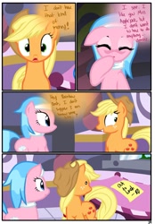 Size: 1741x2500 | Tagged: safe, artist:pyruvate, aloe, applejack, earth pony, pony, comic:the usual, comic