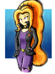 Size: 1085x1455 | Tagged: safe, artist:crunchtherobot, adagio dazzle, sunset shimmer, equestria girls, female, lesbian, shipping, solo, sunsagio