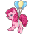 Size: 600x600 | Tagged: safe, artist:megalopolus, pinkie pie, earth pony, pony, balloon, solo, then watch her balloons lift her up to the sky