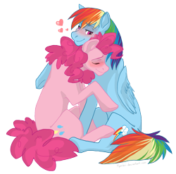 Size: 1233x1220 | Tagged: safe, artist:kyoichii, derpibooru import, pinkie pie, rainbow dash, earth pony, pegasus, pony, blushing, female, lesbian, pinkiedash, shipping