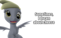 Size: 960x600 | Tagged: safe, artist:pinkie diane roosevelt phd, derpy hooves, pegasus, pony, 3d, dream, female, gmod, half-life 2, mare, reaction image, reference, solo, wat