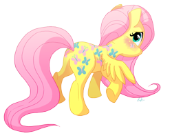 Size: 822x659 | Tagged: safe, artist:c-puff, fluttershy, pegasus, pony, blushing, female, mare, pink mane, yellow coat