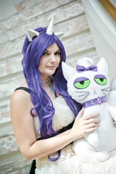 Size: 640x960 | Tagged: safe, artist:squibbers, opalescence, rarity, human, cosplay, irl, irl human, photo, plushie, solo