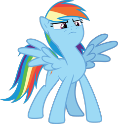 Size: 3000x3134 | Tagged: safe, artist:sollace, derpibooru import, rainbow dash, pegasus, pony, daring done?, .svg available, simple background, solo, spread wings, transparent background, upset, vector, wings