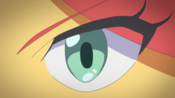 Size: 1280x720 | Tagged: safe, artist:kona1025, sunset shimmer, equestria girls, close-up, eye, kill la kill, parody, pixiv, solo