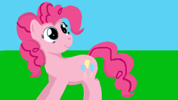 Size: 1280x720 | Tagged: safe, artist:jbond, pinkie pie, earth pony, pony, female, mare, pink coat, pink mane, simple background, solo
