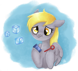 Size: 1422x1303 | Tagged: safe, artist:trefleix, derpy hooves, pegasus, pony, blowing bubbles, bubble, female, mare, scrunchy face, solo, square bubbles