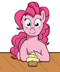 Size: 565x675 | Tagged: safe, artist:jbond, pinkie pie, earth pony, pony, cupcake, food, solo