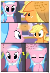 Size: 1741x2500 | Tagged: safe, artist:pyruvate, aloe, applejack, earth pony, pony, comic:the usual, comic