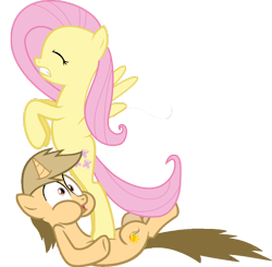 Size: 1024x1005 | Tagged: safe, artist:midnightsparkle, fluttershy, oc, oc:midnight sparkle, duo, recolor