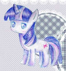 Size: 683x739 | Tagged: safe, artist:らいら, derpibooru import, twilight sparkle, pixiv, solo, traditional art