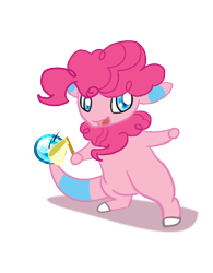 Size: 500x640 | Tagged: safe, artist:flautist-kloa, pinkie pie, female, flaaffy, pokefied, pokémon, simple background, solo, species swap, transparent background