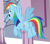 Size: 203x180 | Tagged: safe, derpibooru import, screencap, rainbow dash, pegasus, pony, shadow play, cropped, female, mare, plot, solo, spread wings, wings