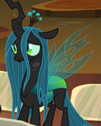 Size: 573x718 | Tagged: safe, screencap, queen chrysalis, changeling, changeling queen, the beginning of the end, cropped, cute, cutealis, female, sad, sadorable, solo