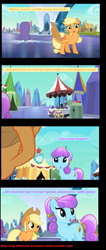 Size: 721x1706 | Tagged: safe, applejack, sapphire joy, crystal pony, earth pony, pony, alternate scenario, comic, image macro, meme