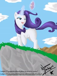 Size: 2187x2901 | Tagged: safe, artist:nayaasebeleguii, rarity, pony, unicorn, gem, magic, solo