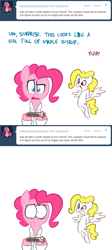 Size: 800x1791 | Tagged: safe, artist:willdrawforfood1, pinkie pie, surprise, earth pony, pony, g1, ask, ask surprise, g1 to g4, generation leap, tumblr