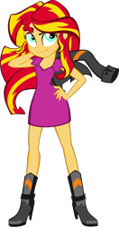 Size: 5258x9977 | Tagged: safe, artist:rokushou, sunset shimmer, equestria girls, absurd resolution, alternate costumes, simple background, solo, transparent background, vector