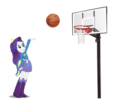 Size: 1200x1000 | Tagged: safe, artist:glitchking123, edit, rarity, equestria girls, equestria girls (movie), basketball, fake ears, pony ears, simple background, solo, white background, wondercolts uniform