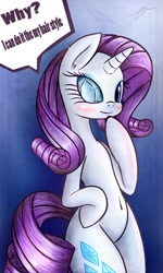 Size: 1152x1920 | Tagged: safe, artist:kyodashiro, rarity, pony, unicorn, belly button, bipedal, engrish, eyepatch, solo