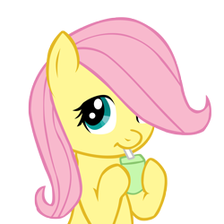 Size: 5000x5000 | Tagged: safe, artist:esipode, fluttershy, pegasus, pony, absurd resolution, cute, drinking, filly, juice box, simple background, solo, transparent background, vector