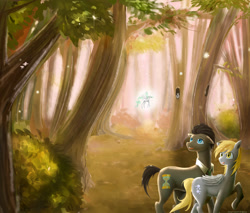 Size: 1280x1088 | Tagged: safe, artist:sweet-unknown, derpy hooves, doctor whooves, pegasus, pony, fairy, fairy pony, female, forest, mare