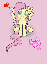 Size: 1408x1920 | Tagged: safe, artist:max301, fluttershy, pegasus, pony, female, mare, pink mane, solo, yellow coat