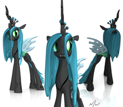 Size: 591x512 | Tagged: safe, artist:calistomaniac, queen chrysalis, changeling, changeling queen, 3d, 3d model, female