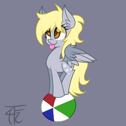 Size: 1000x1000 | Tagged: safe, artist:php92, derpy hooves, pegasus, pony, ball, beach ball, cute, derpabetes, female, mare, solo, tongue out