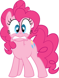 Size: 3393x4486 | Tagged: safe, artist:artismagic, pinkie pie, earth pony, pony, alarmed, simple background, solo, transparent background, vector