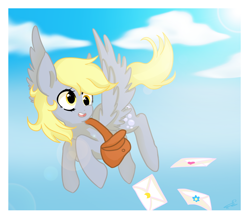 Size: 1354x1186 | Tagged: safe, artist:chokico, derpy hooves, pegasus, pony, female, mail, mare, solo