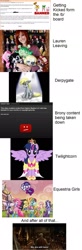 Size: 629x1920 | Tagged: source needed, safe, derpy hooves, twilight sparkle, twilight sparkle (alicorn), alicorn, equestria girls, 4chan, hasbro, lauren faust, meta, text, the matrix, youtube