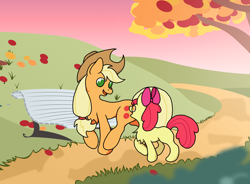 Size: 2592x1912 | Tagged: safe, artist:erockertorres, artist:ishkie, apple bloom, applejack, earth pony, pony, female, mare