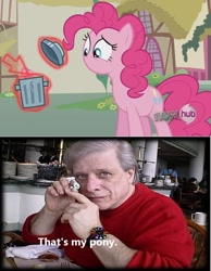 Size: 700x903 | Tagged: safe, screencap, pinkie pie, earth pony, pony, magic duel, harlan ellison, hub logo, i have no mouth and i must scream, no mouth, no nose, that's my x