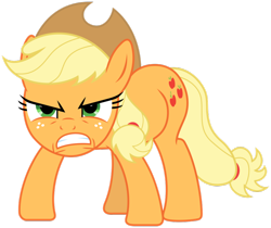 Size: 900x756 | Tagged: artist needed, source needed, safe, applejack, earth pony, pony, angry, female, gritted teeth, mare, simple background, solo, transparent background, vector