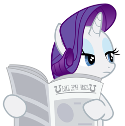 Size: 893x895 | Tagged: safe, rarity, pony, unicorn, implied facehoof, implied facepalm, newspaper, reading, simple background, solo, vector, white background