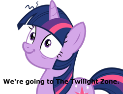 Size: 1022x782 | Tagged: safe, derpibooru import, twilight sparkle, derp, image macro, insanity, the twilight zone